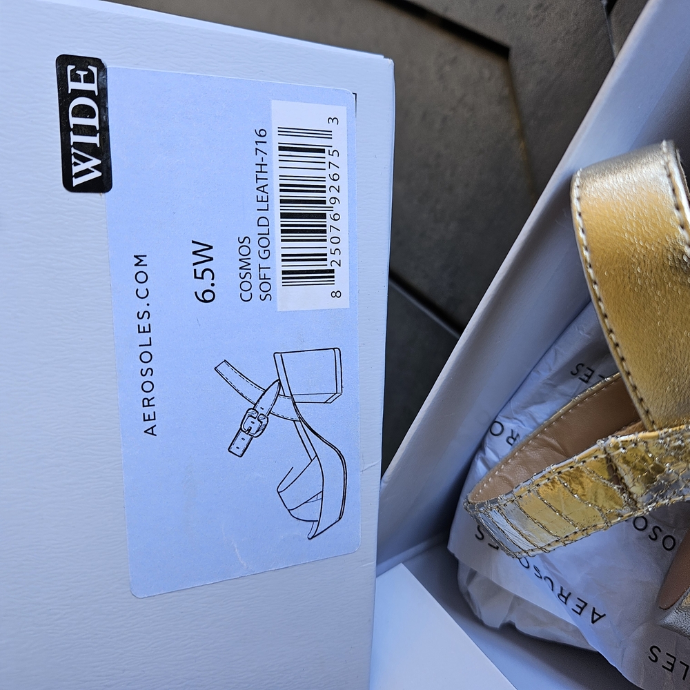 Aerosoles Gold Leather Sandals